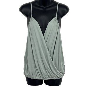 Eri + Ali Anthropologie Wedgewood Green Draped Sleeveless Top XS Extra Small New